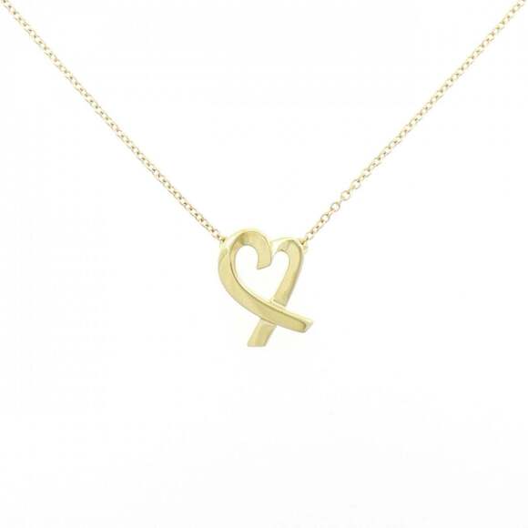 Tiffany & Co. Return to Tiffany 18K Gold Mini Blue Double  TIFFANY Gold Heart Necklace